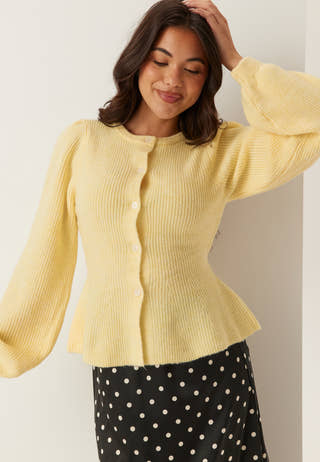 Pcsilly Ls Puff Knit Cardigan