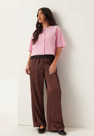 Pcsilly Ss O-neck Knit Cardiga