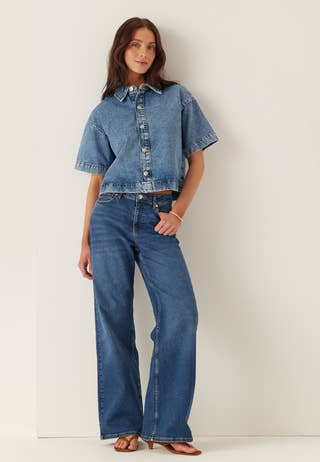 Pcsky Ss A-shape Denim Top