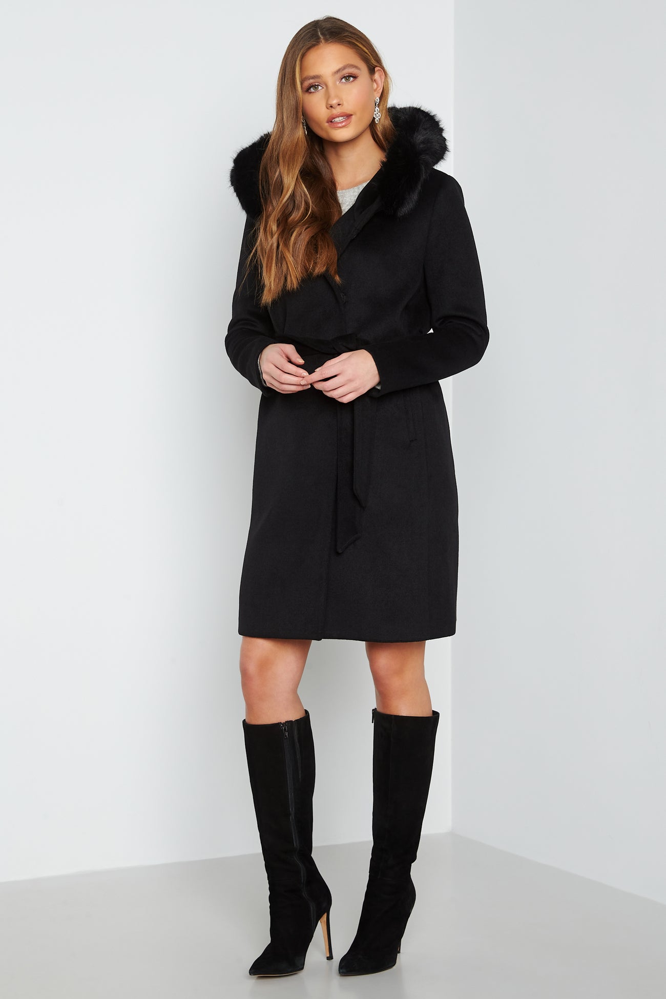 Rockandblue - Elyse Faux Fur Jacket - Coats - Black