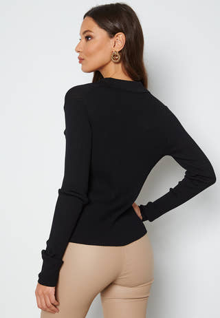 Ally LS Knit Cardigan Poloneck