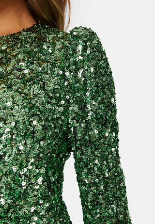 Colyn LS Short Sequins Dress