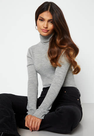 Costina LS knit rib rollneck