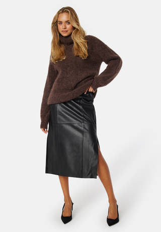 Fianna HW Midi Leather Skirt