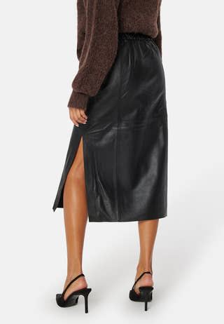 Fianna HW Midi Leather Skirt