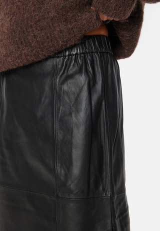 Fianna HW Midi Leather Skirt