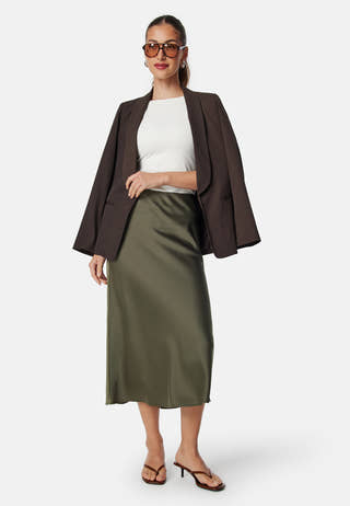Lena High Waist Midi Skirt