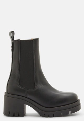 Sage Leather High Heel Boot