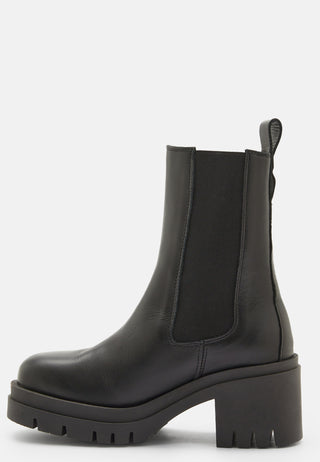 Sage Leather High Heel Boot