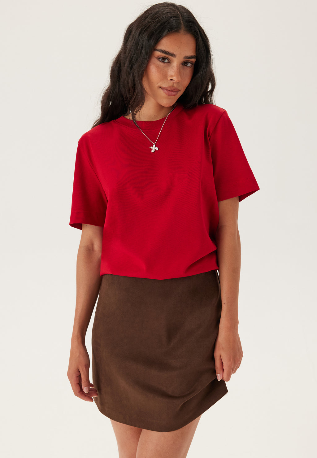 Selected Femme Slfessentail Boxy Tee punainen