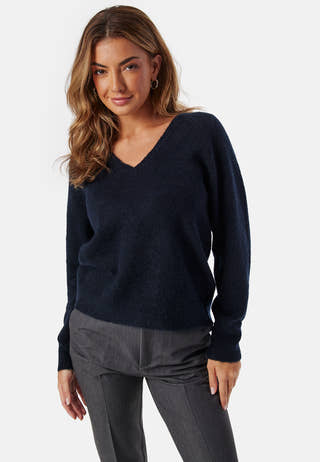 Slflulu New Ls Knit V-neck B