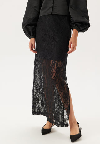 Slfmista Hw Ankle Lace Skirt