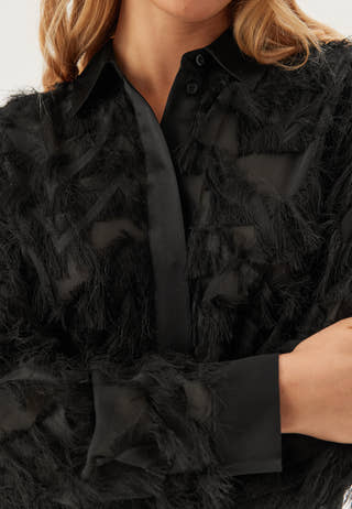 Slfmyline Ls Fluffy Cropped Sh