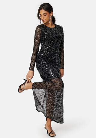 Slfnoel Ls Ankle Sequins dress