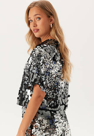 Slftana 3/4 SEQUINS TOP Sequin
