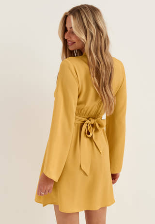 selected-slflaura-regular-ls-short-dress-ochre_2