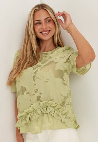Slflina Relaxed 2/4 RUFFLE TOP