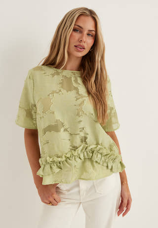 Slflina Relaxed 2/4 RUFFLE TOP
