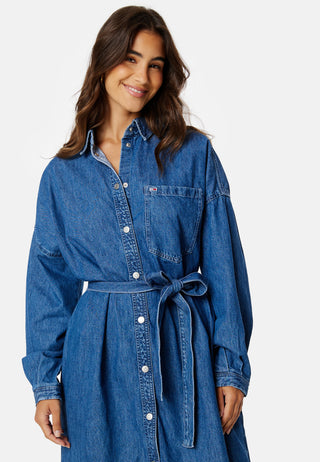 Chambray Midi Denim Shirt Dress