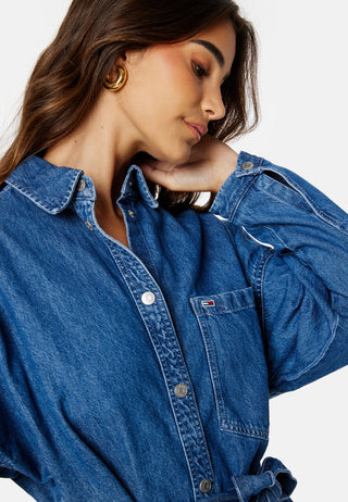 Chambray Midi Denim Shirt Dress