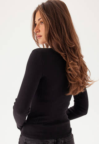 Tjw Slim Pointelle Rib Tee Ls