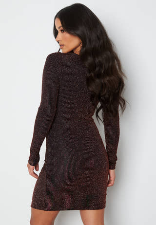 Hannah Short V-Neck Glitter Dress