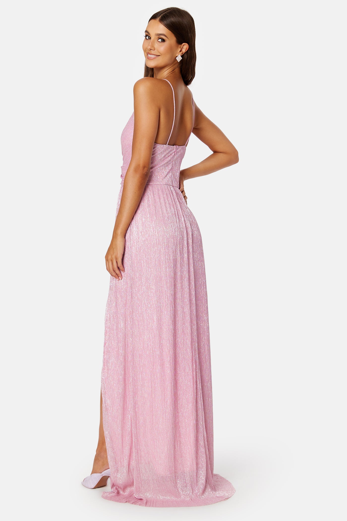 Trendyol - Leah Glitter Maxi Dress - Ball gowns - Pink
