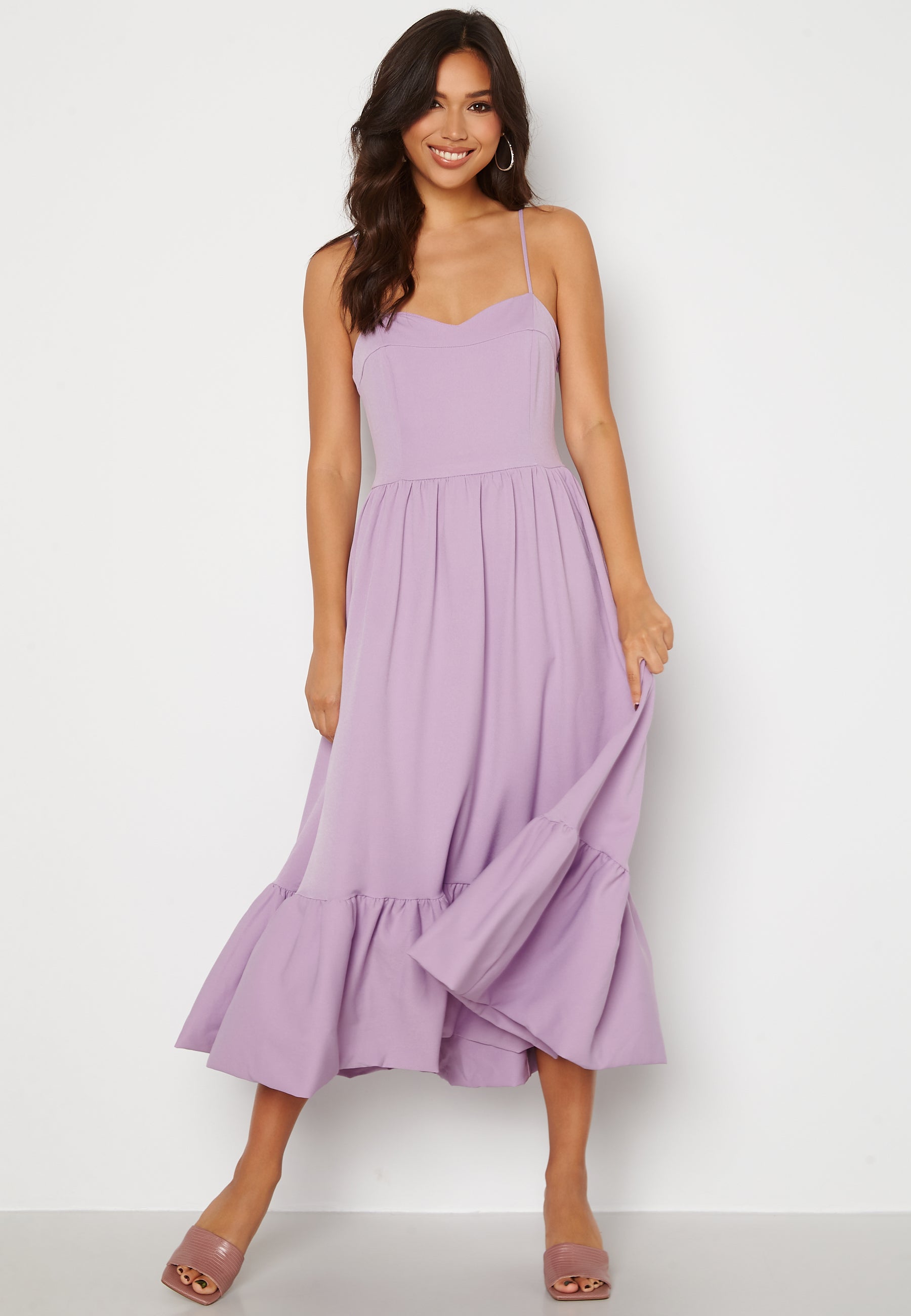 Trendyol – Midi Flounce Dress – Dresses – Purple