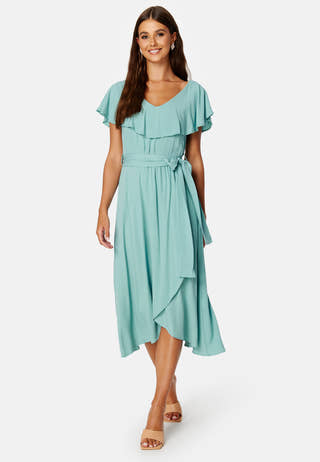 Saga Flounce Wrap Dress