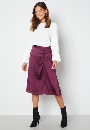 Cristy H/W Rouching Slit Skirt
