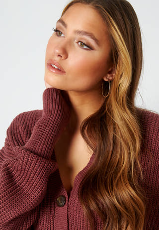 Vmlea LS V-Neck Cuff Cardigan