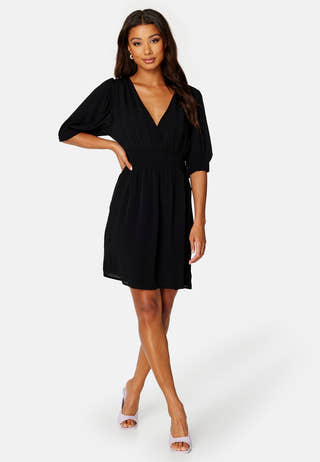 Lyla 2/4 V-Neck Smock Short Dress