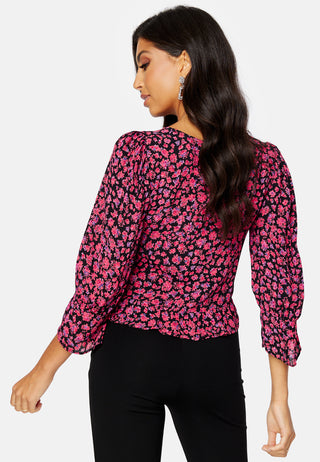 Lyla 3/4 V-Neck Rouching Top