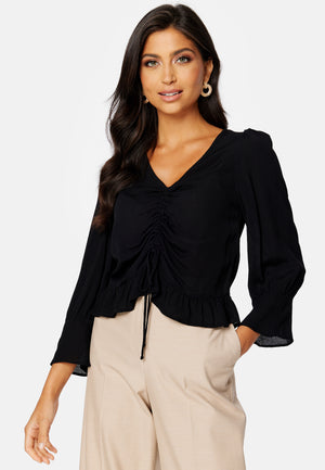 Lyla 3/4 V-Neck Rouching Top