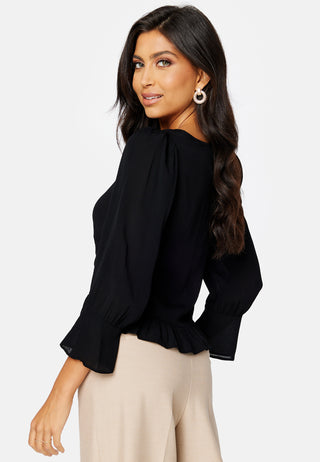 Lyla 3/4 V-Neck Rouching Top