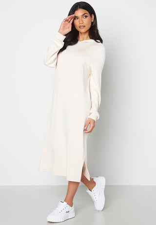 Silky L/S Slit Dress