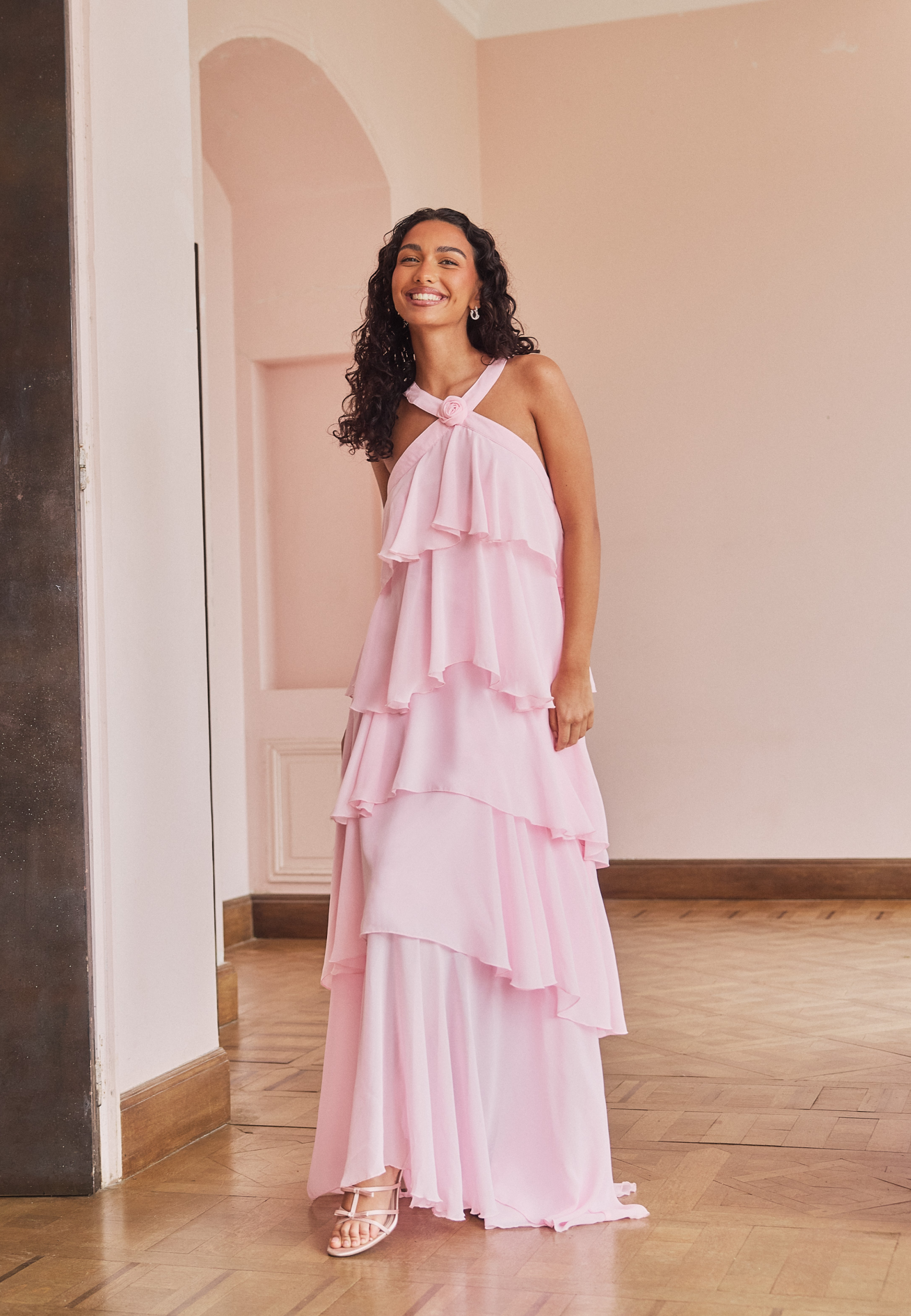 Vero moda Vmfelicia Sl Ruffle Maxi Dress Bridesmaid dresses Pink Vero moda Vmfelicia Sl Ruffle Maxi Dress Bridesmaid dresses Pink