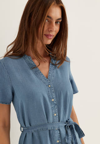 Vmfleur Ss Short Belt Tencel Dress