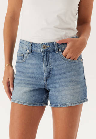 Vmtess mid rise short denim shorts