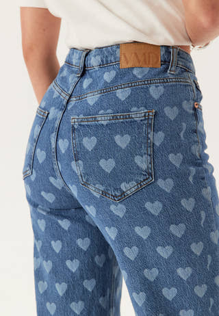 Vmtessa Hr Wide Jeans Print