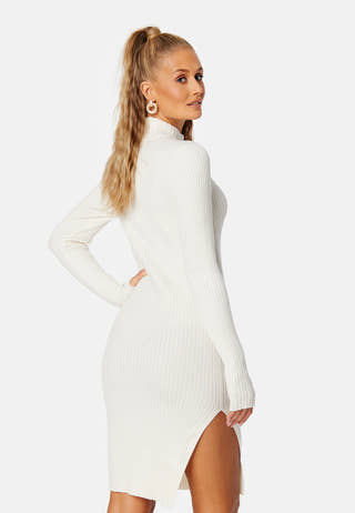 Willow High-Neck Rib Long Blous