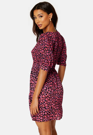 Lyla 2/4 V-Neck Smock Short Dress