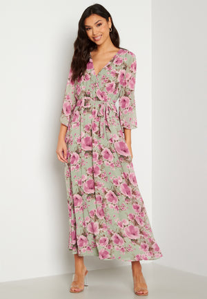 Clarette V-Neck 3/4 Ankle Dress