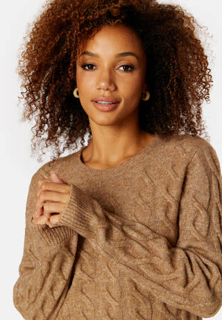 Ella L/S Cable Knit Top