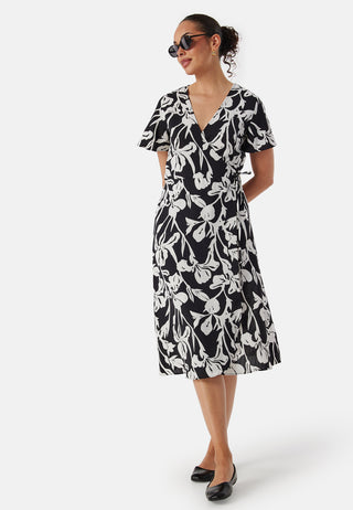 Vilovie S/S Wrap Midi Dress