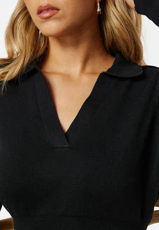 Marla L/S Collar Long Knit Dress