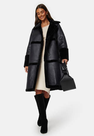 Melda L/S Faux Sherling Coat