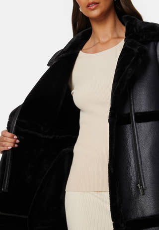 Melda L/S Faux Sherling Coat