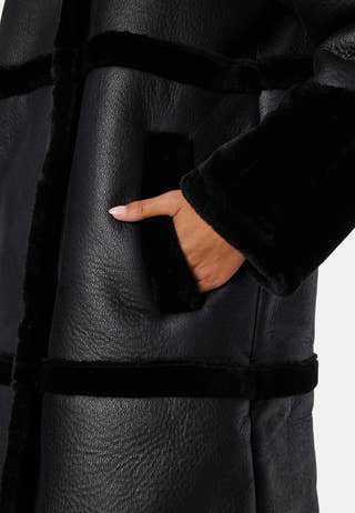 Melda L/S Faux Sherling Coat