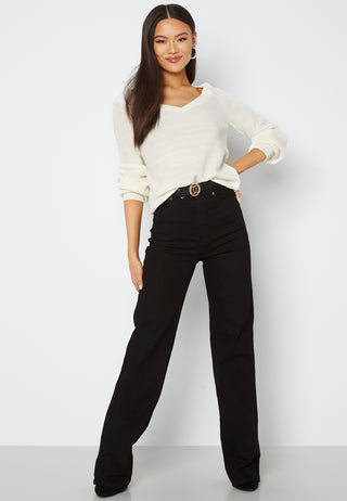 Myntani L/S V-Neck Knit Top